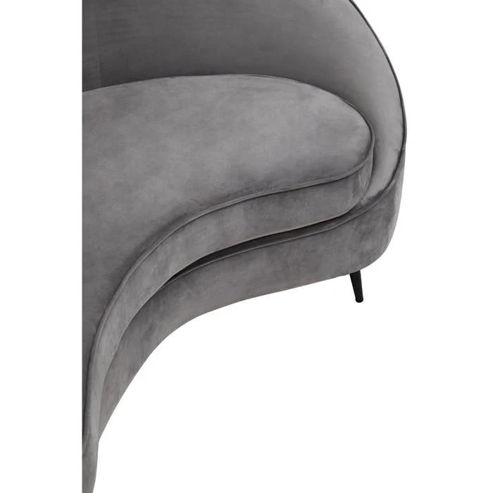 Valencia Three Seater Sofa in Grey Velvet - Image 7