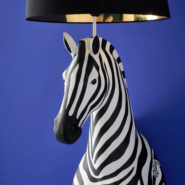 Zebra Floor Lamp – Black & White - Image 3