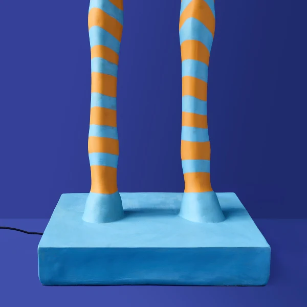 Zebra Floor Lamp – Blue & Orange - Image 5