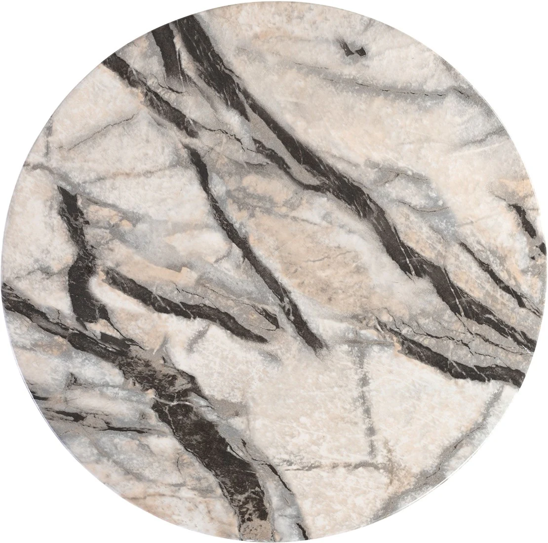 Zola Asymmetrical Stool – White and Grey Marble Effect - Image 5